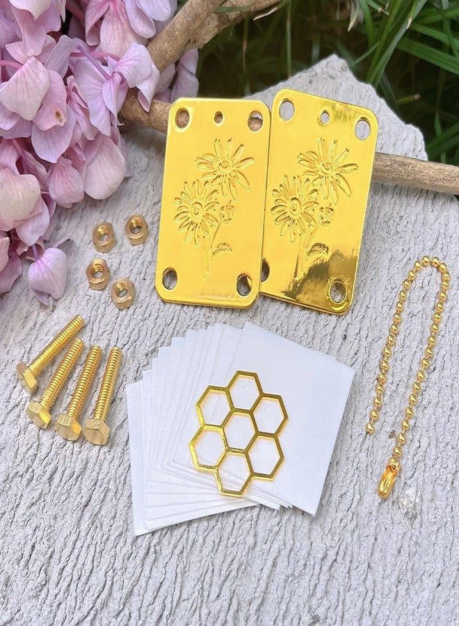 Happinit Micro Flower Press, Miniature Flowers Press Kit, Metal Pocket Flower Pressing, DIY Pressed Flowers Plant Preservation Kit for Arts and Crafts Lovers, Plant Lover Gifts (Gold) - Image 3